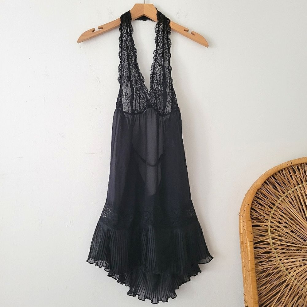 Linea Donatella Black Teddy Lingerie L